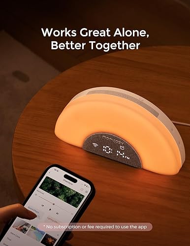 Miniatura 6 de Momcozy Kit de máquina de sonido APP, máquina de sonido para bebés con control de aplicación luz nocturna y reloj despertador