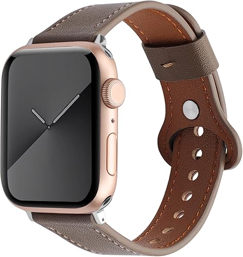 Miniatura 1 de Correa compatible con correas de Apple Watch de 1.929 in, 1.772 in, 1.732 in, 1.654 in, correa de repuesto de cuero de grano superior para iWatch
