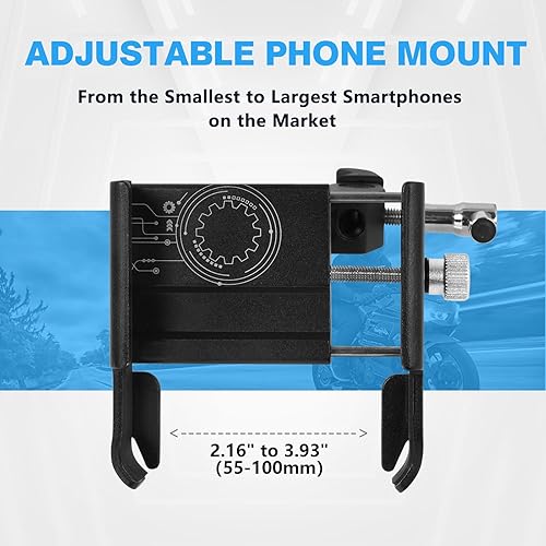 Miniatura 3 de Soporte de teléfono con abrazadera para carrito de golf, soporte universal de metal para manubrio, abrazadera de montaje para golf, cochecito,