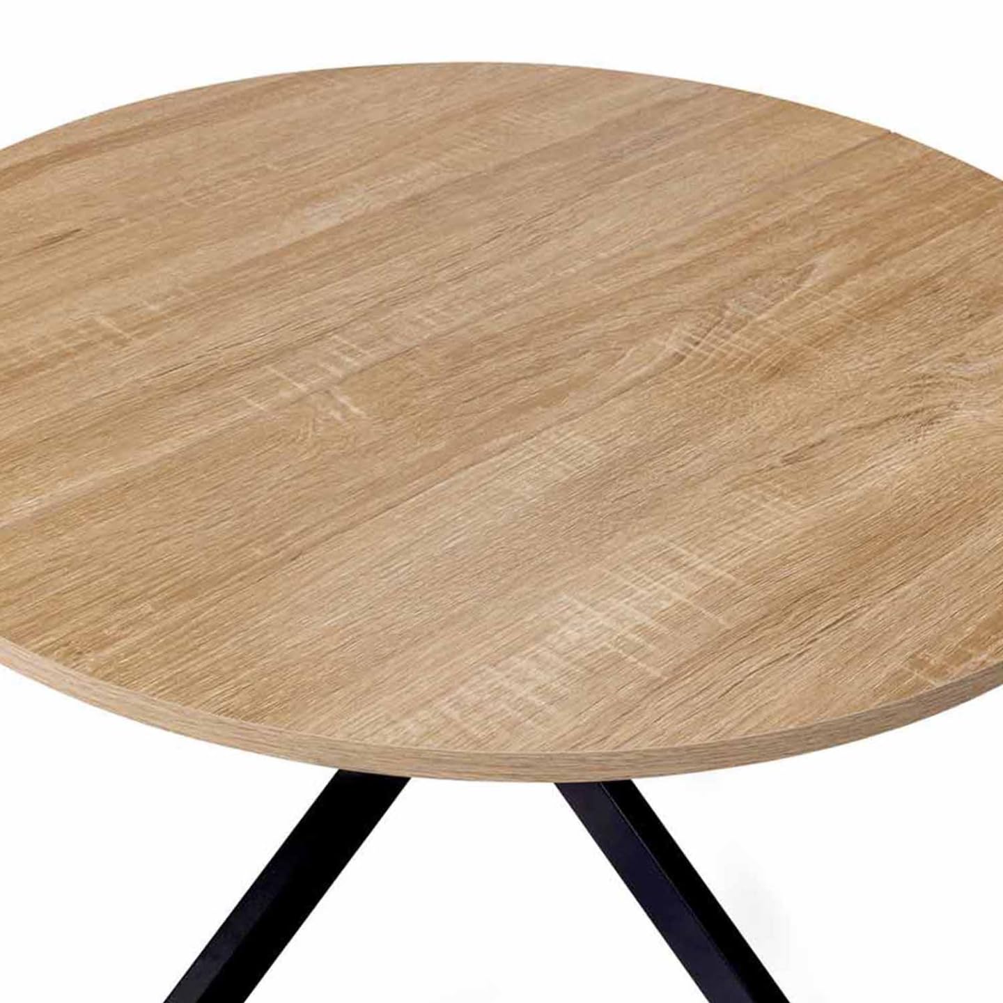 IDMarket – Mesa Baja Redonda Alix Pie araña 70 cm Madera y Negro