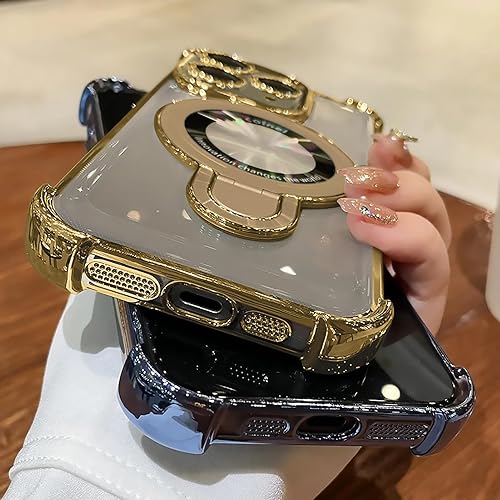 Miniatura 4 de Uioeua Funda para iPhone 13 Pro Max con soporte de anillo magnético, compatible con MagSafe Cuatro esquinas a prueba de golpes protección contra