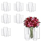 30pcs 11.8Inch Large Size Glass Vase Cylinder for Centerpieces Small Flower Glass Clear Home Decor Centerpiece Table Flower Vase Decorations for Wedding＆Holiday 6,7.9,10,10,11.8Inch Tall...