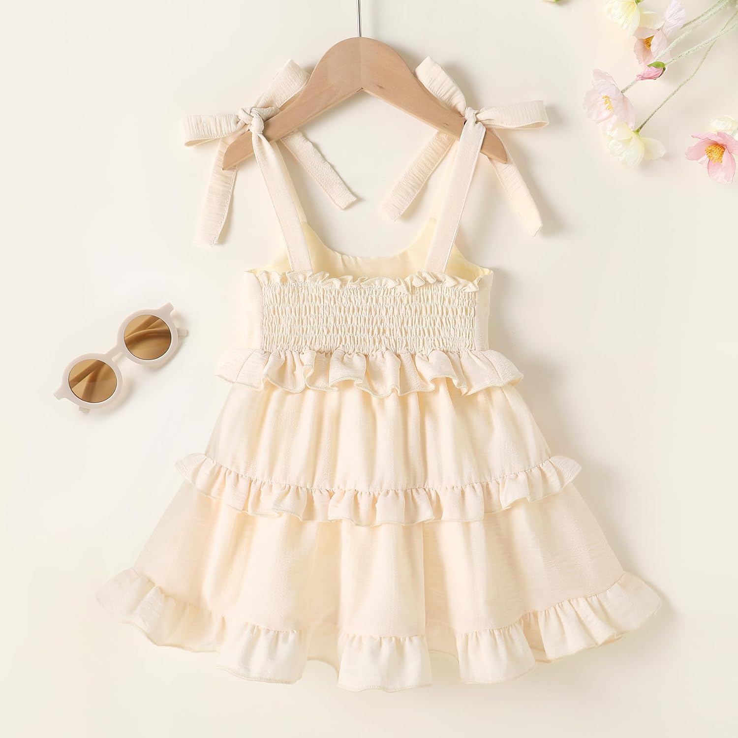 Toddler Summer Dress Baby Girl Beach Outfits Bow Halter Floral Boho Sundress Princess Party Clothes