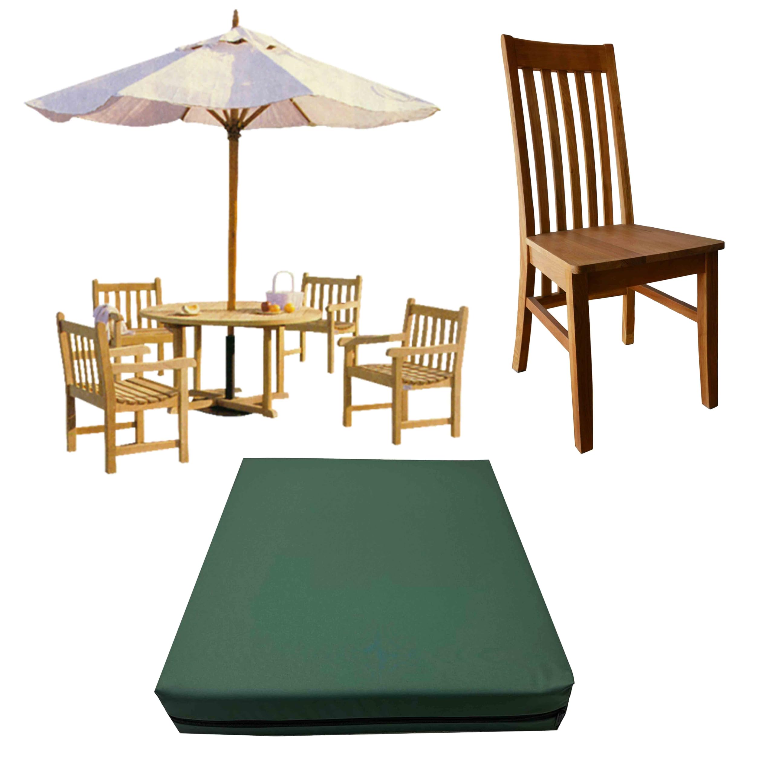 GRIZZLY FOAM 4-Inch 10(Cm) Thick Waterproof Replacement Garden Seat Cushions Indoor/Outdoor Rattan Chair Pads with Zipper Cover Ask Custom Size (Bottle Green, 18x20x4inch 45x55x10cm)