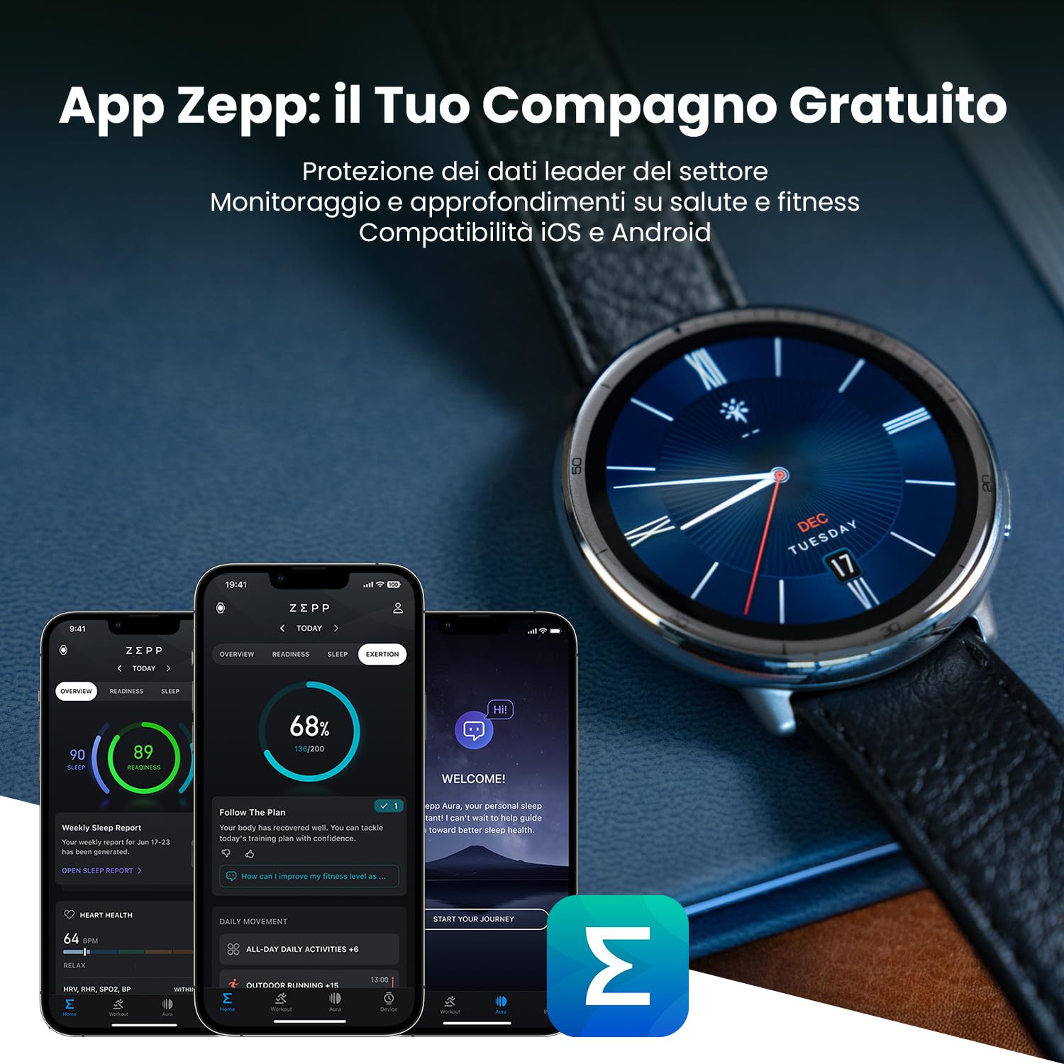 Amazfit Active 2 Smart Watch 44mm, Pagamento NFC, AI, Controllo Vocale, GPS e Mappe Gratuite, Batteria da 10 Giorni, 160+ Modalità Sportive, Resistente all'Acqua 5 ATM per Android e iPhone