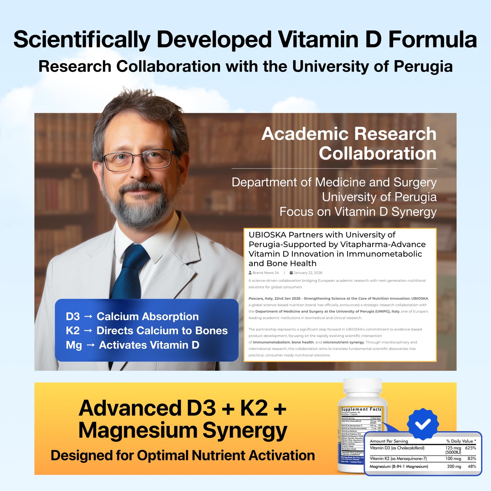 Vitamin D3 K2 5000 IU 200mg 8-in-1 Magnesium Zinc B6 Complex 60 Count — Amazon image 9