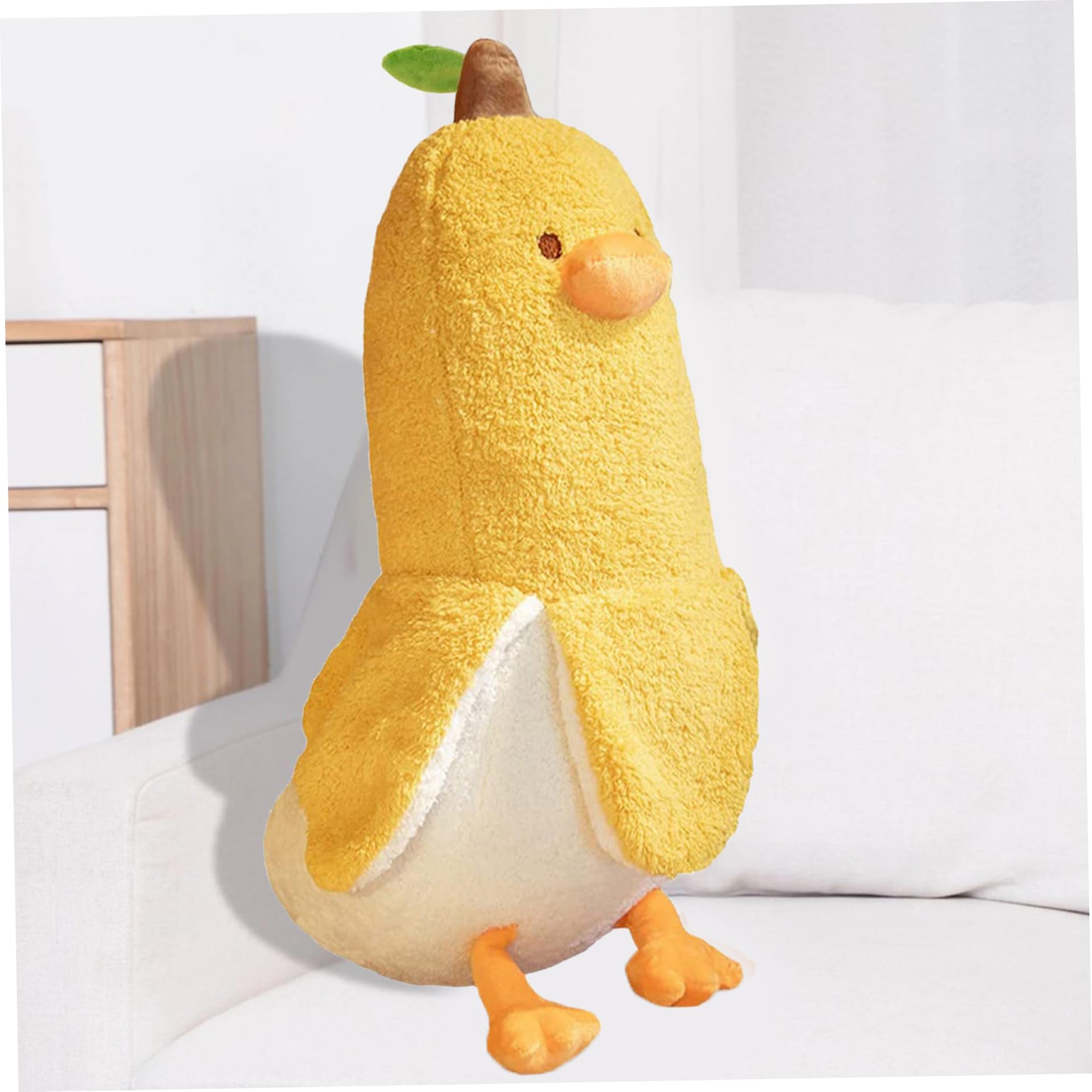 Anatra Banana Simpatico peluche a forma di anatra Peluche morbido da 19, 69 pollici Cuscino avvolgente carino per ragazza ragazzo, giallo
