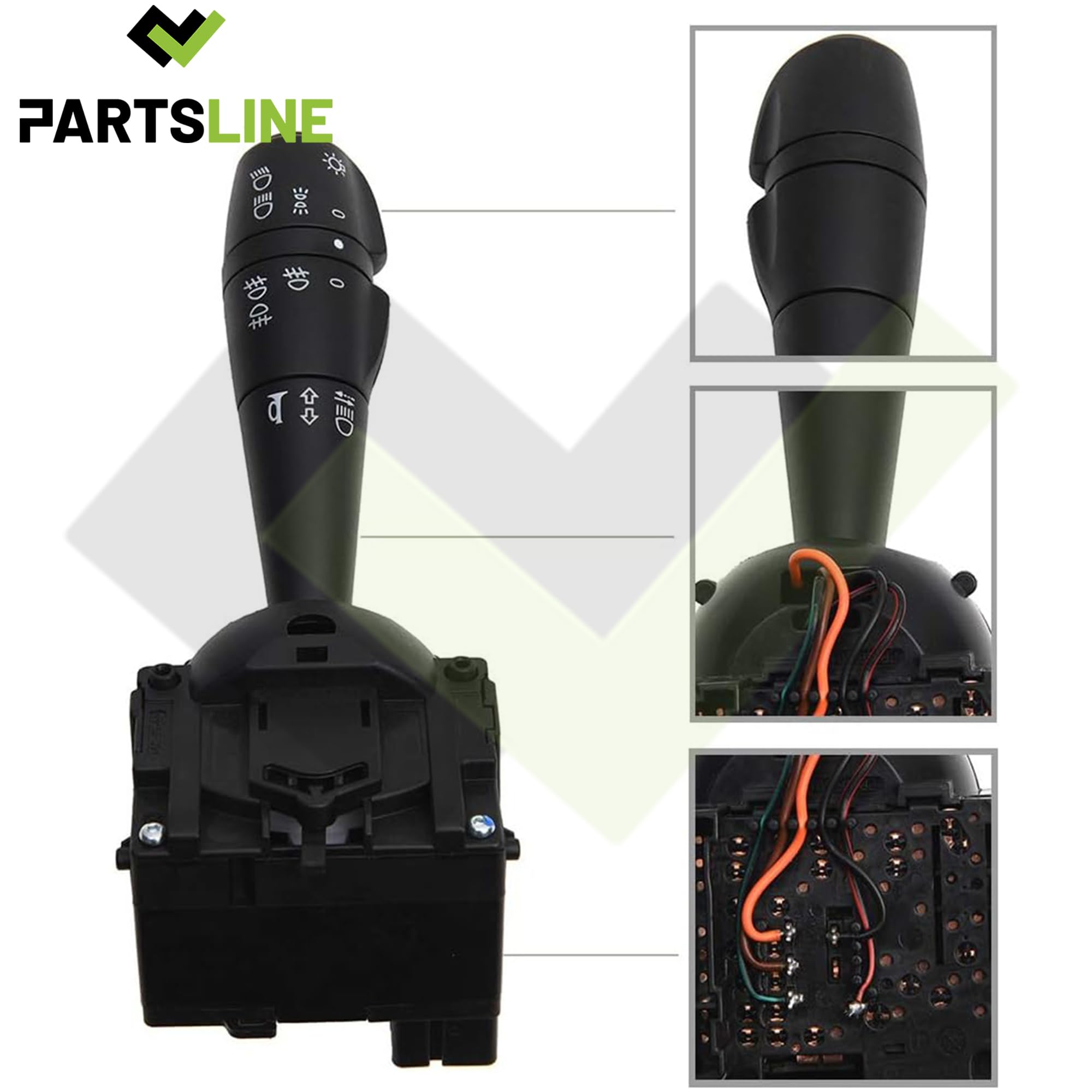 Commutateur Commodo Gauche de Colonne de Direction Clignotant Phare Klaxon compatible avec DOKKER DUSTER LODGY LOGAN II LOGAN MCV II SANDERO II - 255400337R 255405056R 8201167988