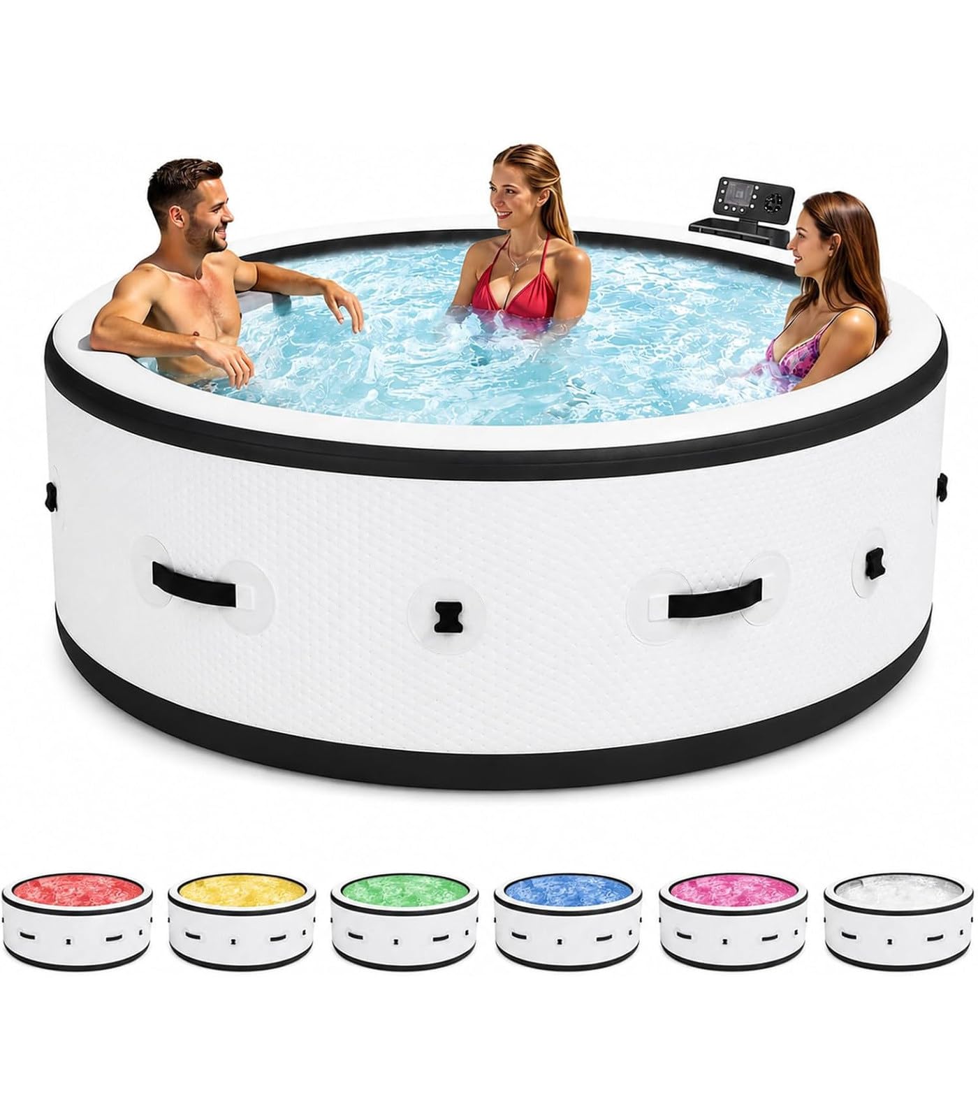 Spa Gonflable de Jardin pour 6 Personnes avec éclairage LED