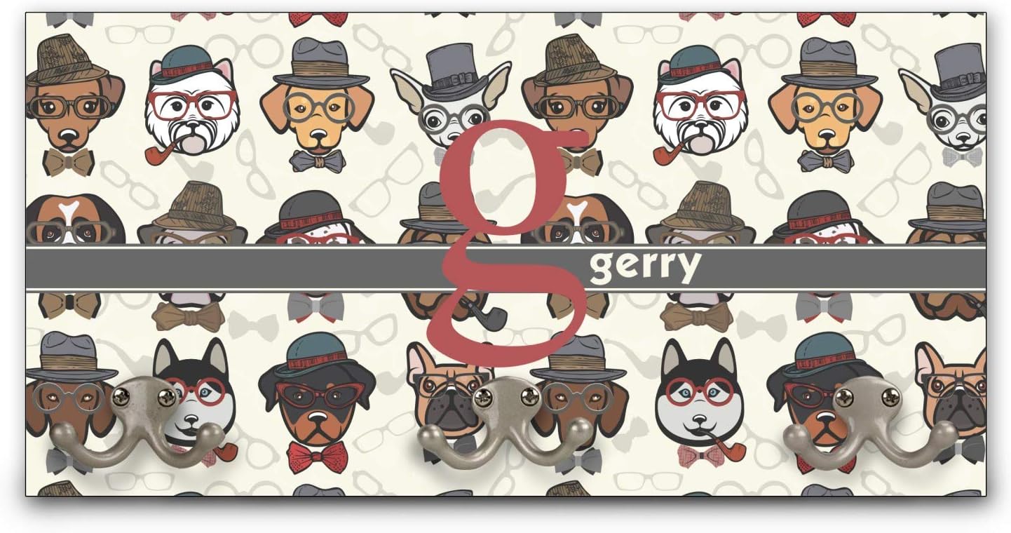 YouCustomizeIt Personalized Hipster Dogs Wall Mounted Coat Rack