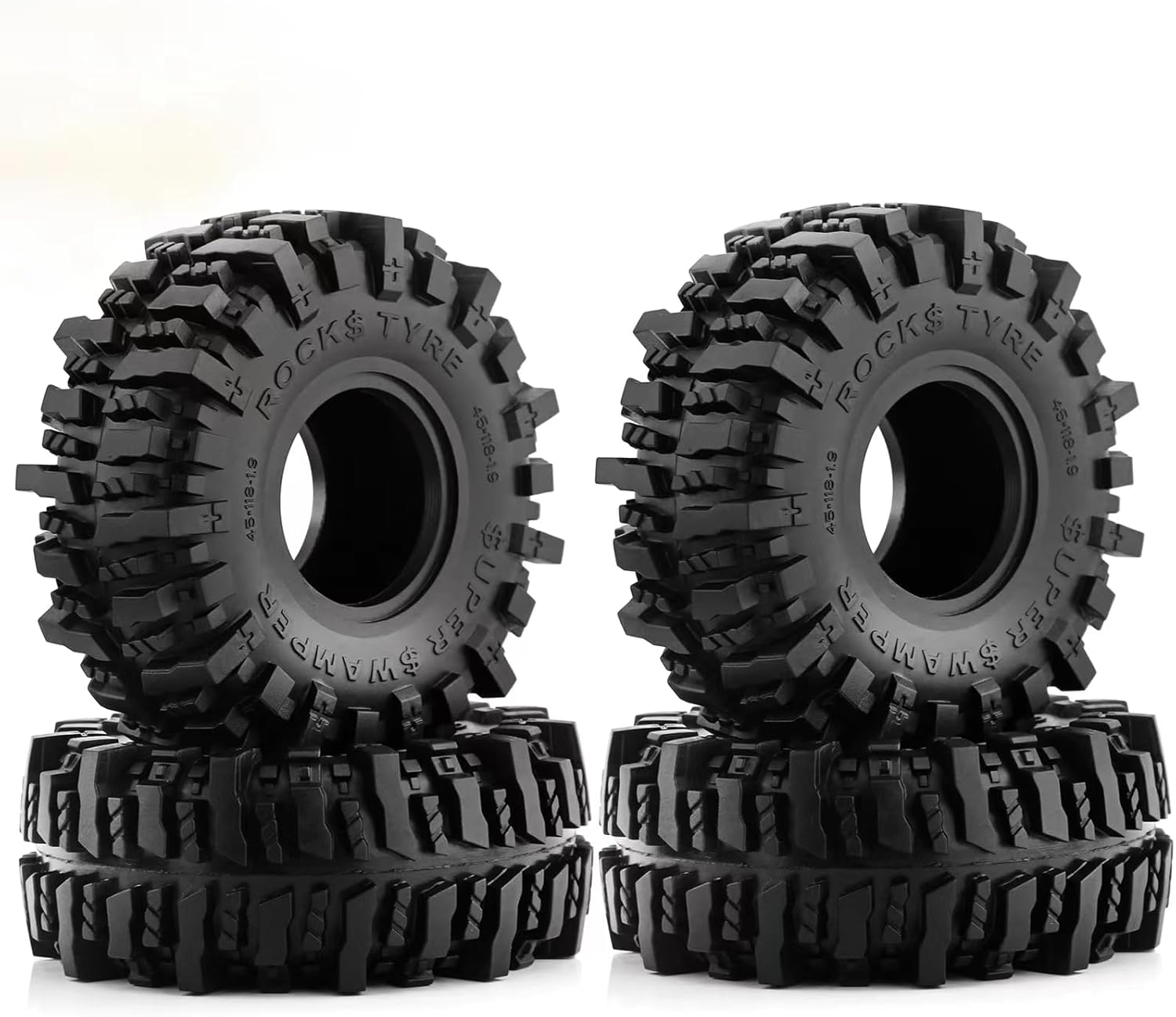 REDSPIDER 1.9'' Crawler Mud Slingers Tires OD 4.64'' （4pcs ）1.9 RC Crawler Tires for Axial SCX10 II III Traxxas TRX4 TRX6 Redcat Gen 8 Gen7 RC4WD 1.9 Beadlock Wheels