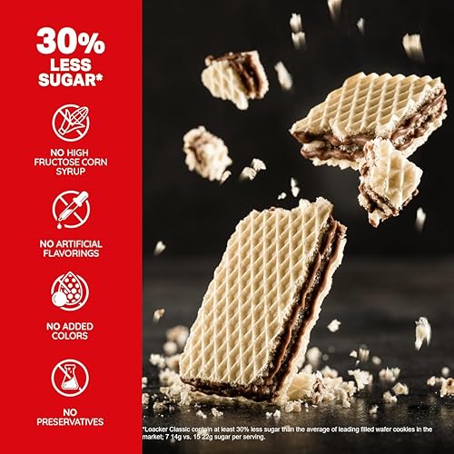 Miniatura 4 de Loacker Classic Wafers Mix - Galletas de obleas crujientes surtidas de primera calidad, paquete variado, avellana, chocolate, vainilla, chocolate