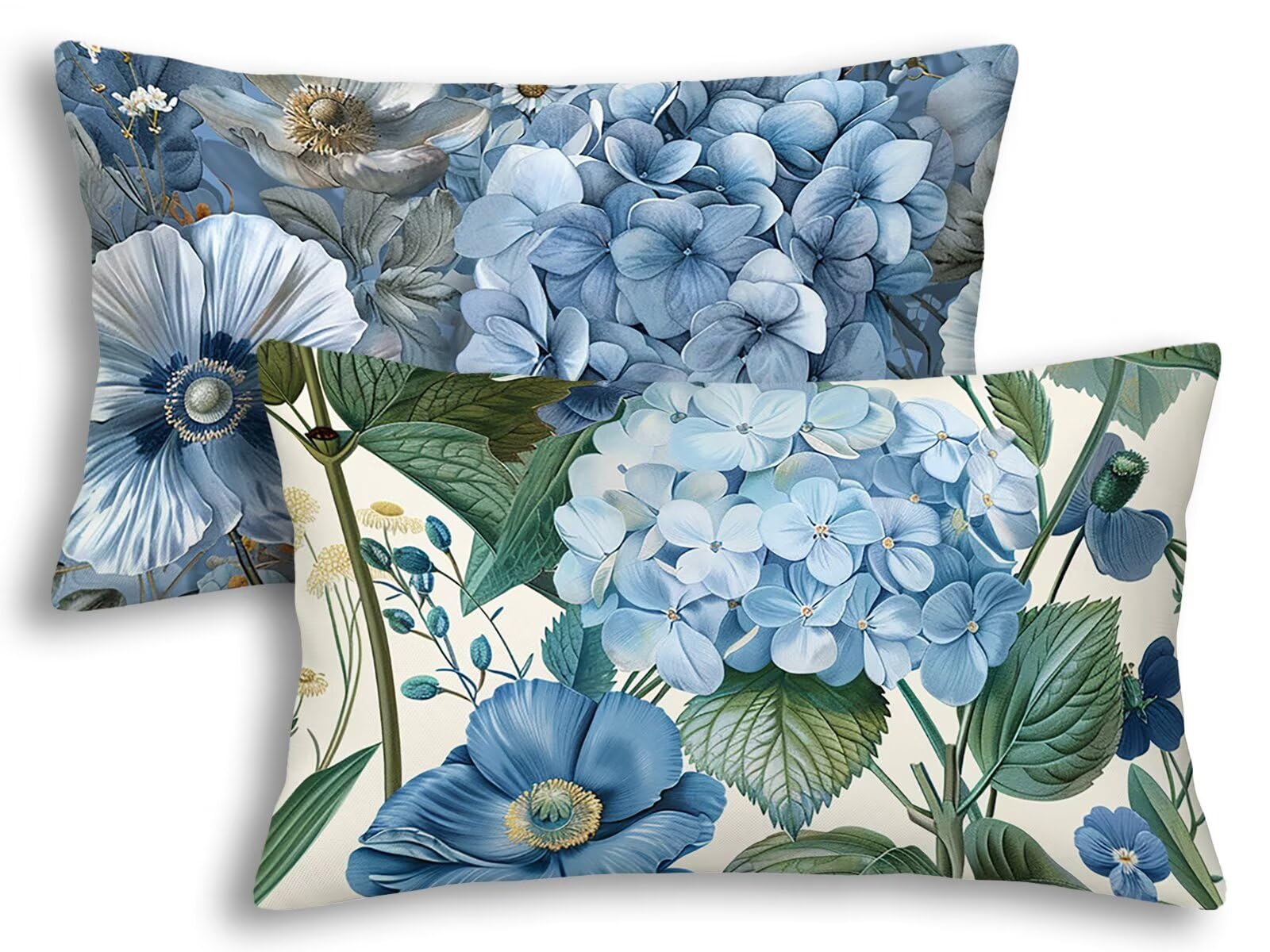Housse de coussin extérieur 40x80 cm fleurie en lin étanche pour sublimer votre patio