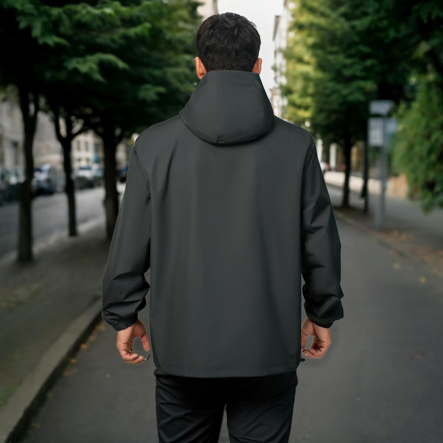 Rain Jacket Men Waterproof Windbreaker Lightweight Hooded Casual Coat for Daily Hiking Cycling Coat - Image 3
