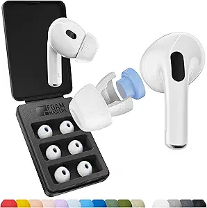 Almohadillas híbridas para AirPods Pro de 1.ª y 2.ª generación | 3 pares | Nueva versión 6.0 - SportMagic | Cómodas | Seguras | Mejor cancelación de ruido | Repuestos (Blancas - S/M/G)