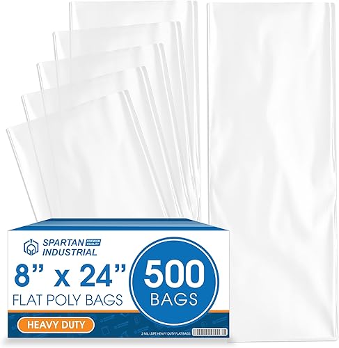 Miniatura 22 de Spartan Industrial - Bolsas de polietileno transparente de extremo abierto y plano de 12 x 15 pulgadas (500 unidades) de 0.07 pulgadas
