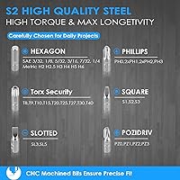 Vista 2 de Juego de 37 mini destornilladores de trinquete con puntas de acero S2 de 1/4 pulgadas, destornillador de ángulo recto de 90 grados, llave