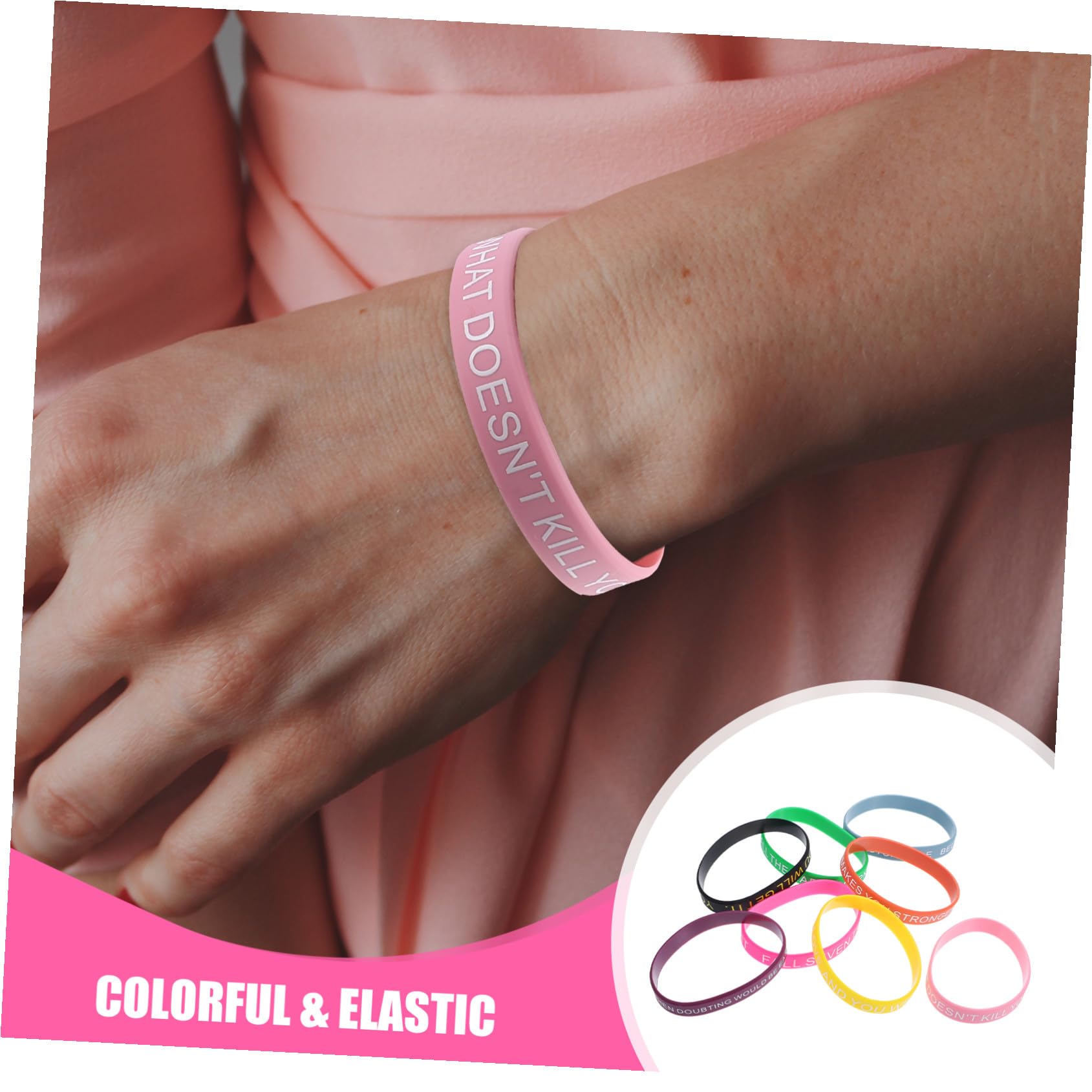 Toyvian Bracelets en Silicone avec Messages Inspirants, Lot de 100