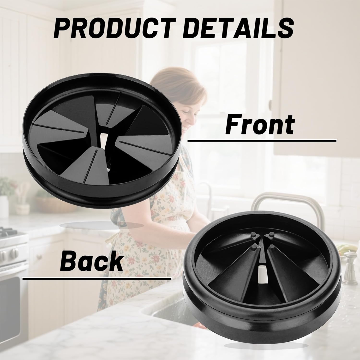 3 3/8" Garbage Disposal Splash Guard QCB-AM for Insinkerator Evolution Series, Removable Quiet Sink Rubber Drain Insert, 2026 New Design Garbage Disposer Accessories by Katewei