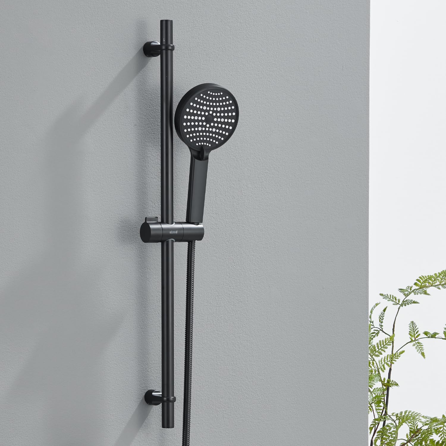Asta Doccia,70 cm Nero Set Colonne Doccia Senza Miscelatore, Set Colonna Doccia con Flessibile e Supporto, Doccetta 3 Modalità di Getto, Saliscendi Doccia con Distanza di Montaggio Regolabile