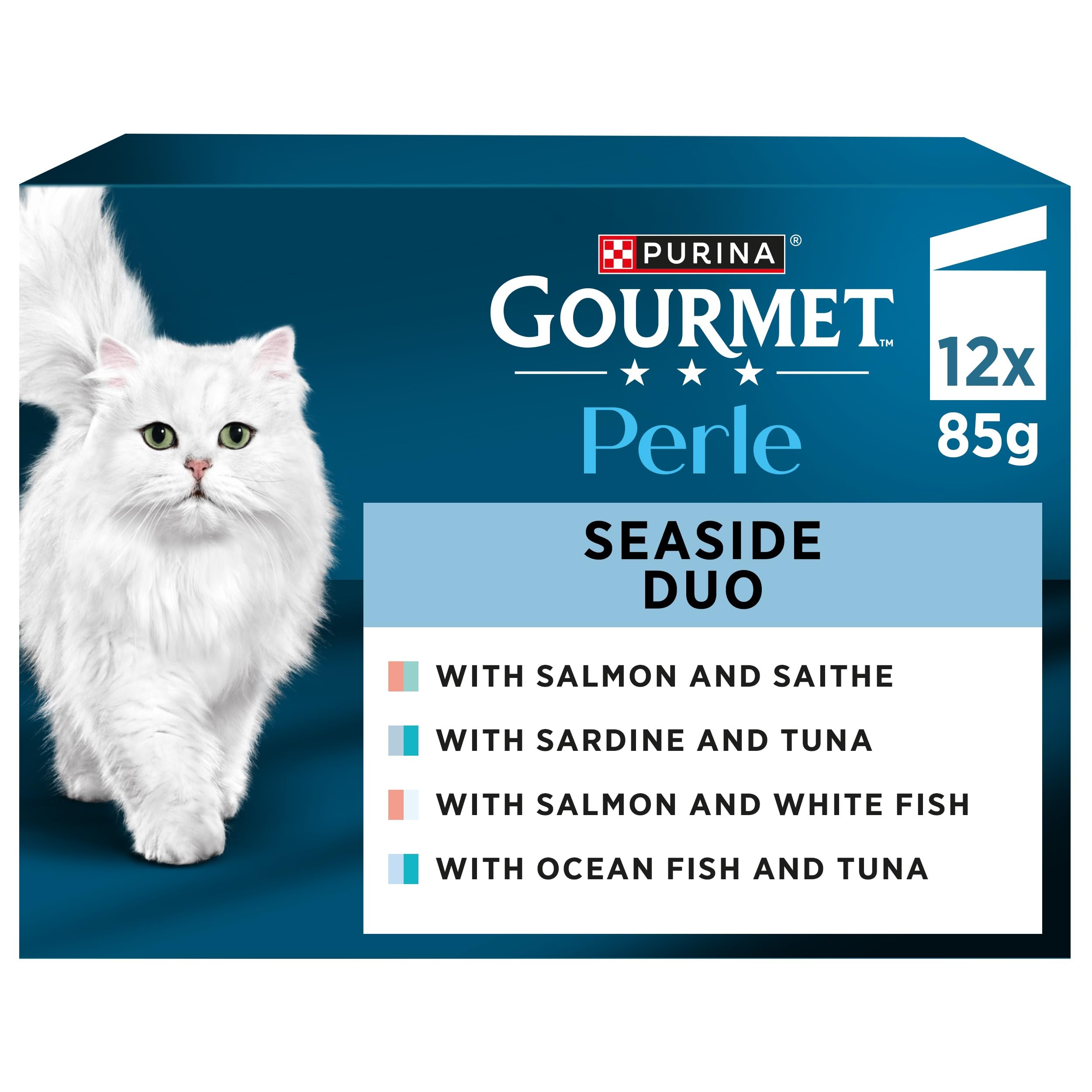  - Gourmet Perle Seaside Duo Mini Fillets In Gravy Wet Cat Food 12 X 85 G (Pack Of 4)