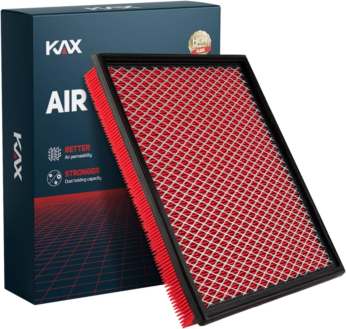 KAX Premium Engine Air Filter, CA7440 Replacement for Frontier, Armada, NV1500-NV3500, Pathfinder, Pathfinder Armada, Xterra, Titan, QX56, Equator, Grand Cherokee, Grand Wagoneer