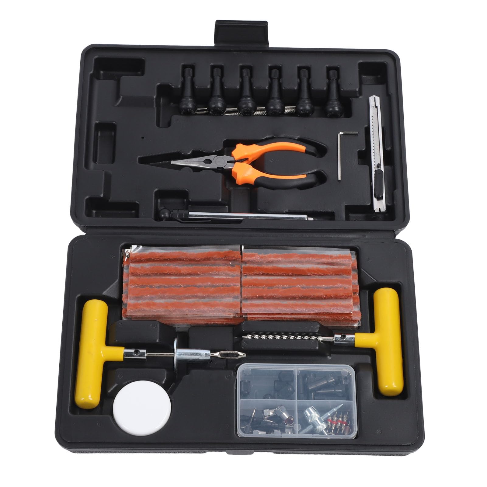Kit di Riparazione Pneumatici, Strumenti per Forature Pneumatici Resistenti, Rapidi e Facili Usare per Auto, Moto, Camion, ATV, Trattori, con Assistente Universale per la