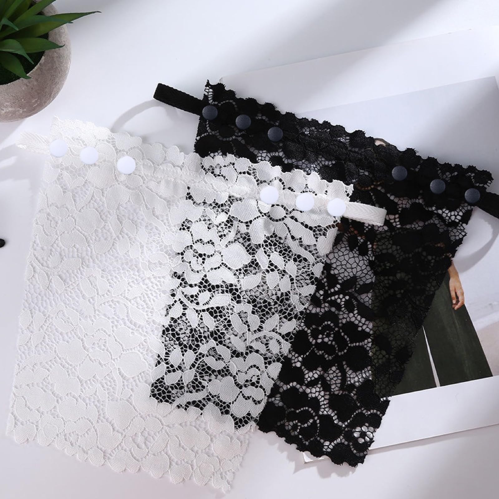 3 piezas de sujetador de camisola falsa con clip, para mujer, con encaje falso, con inserto de brasier superpuesto, chaleco de panel modesto, camisola con brasier integrado, inserto de encaje