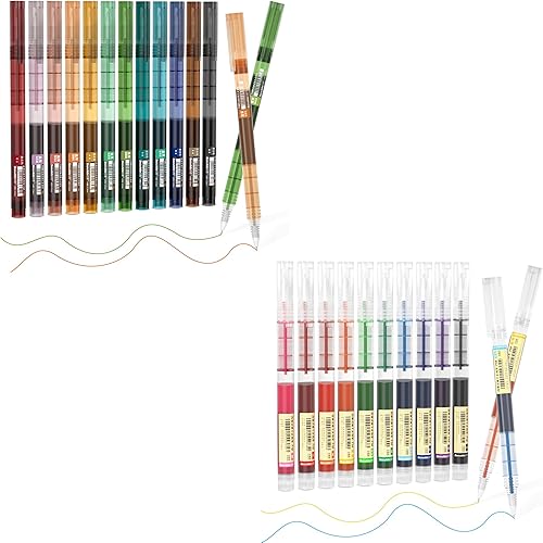 Shuttle Art Paquete de suministros escolares para el trabajo y el hogar, 22 colores (10 brillantes + 12 vintage) bolígrafos de tinta líquida de