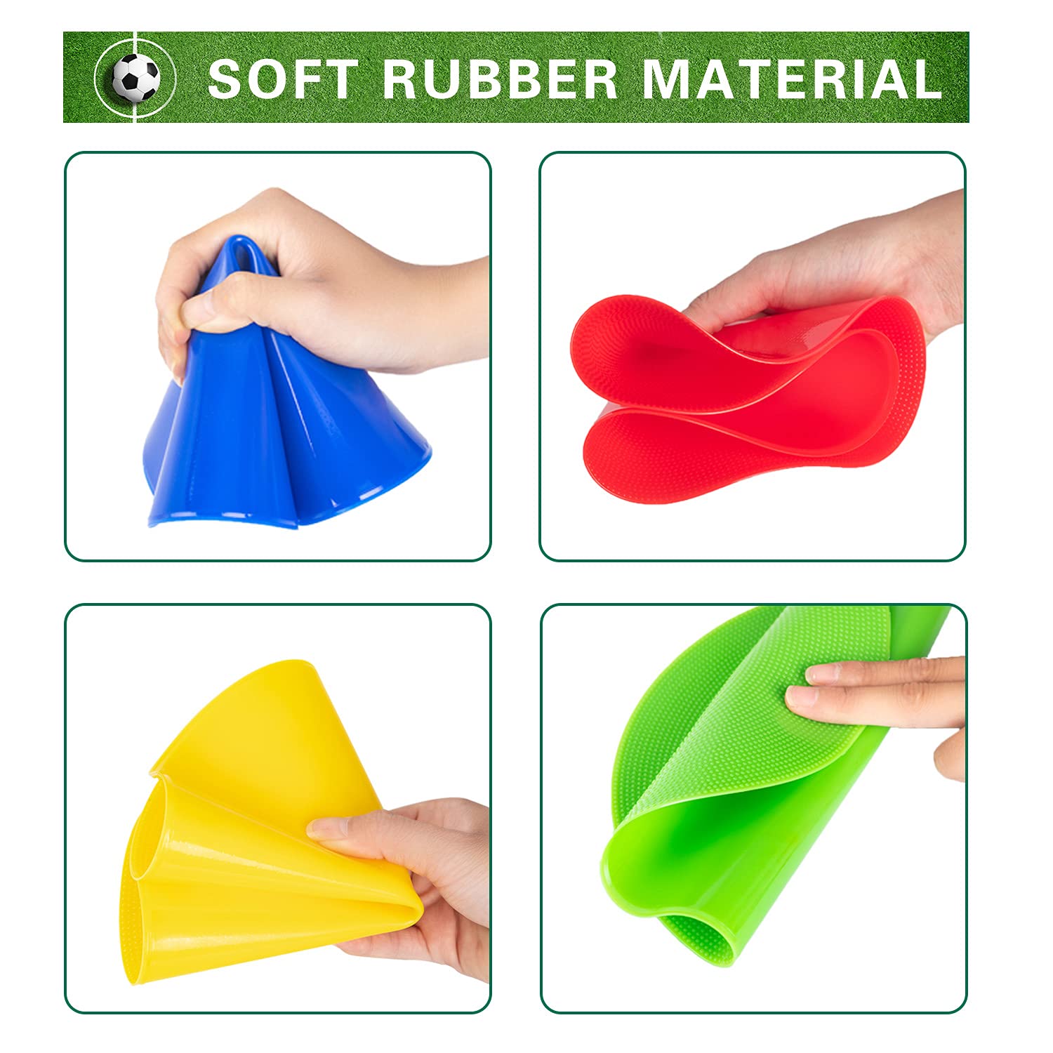 Spot Markers 22,9 cm in gomma antiscivolo per pavimento, coni piatti per calcio, basket, sport, allenamento di agilità e esercitazioni