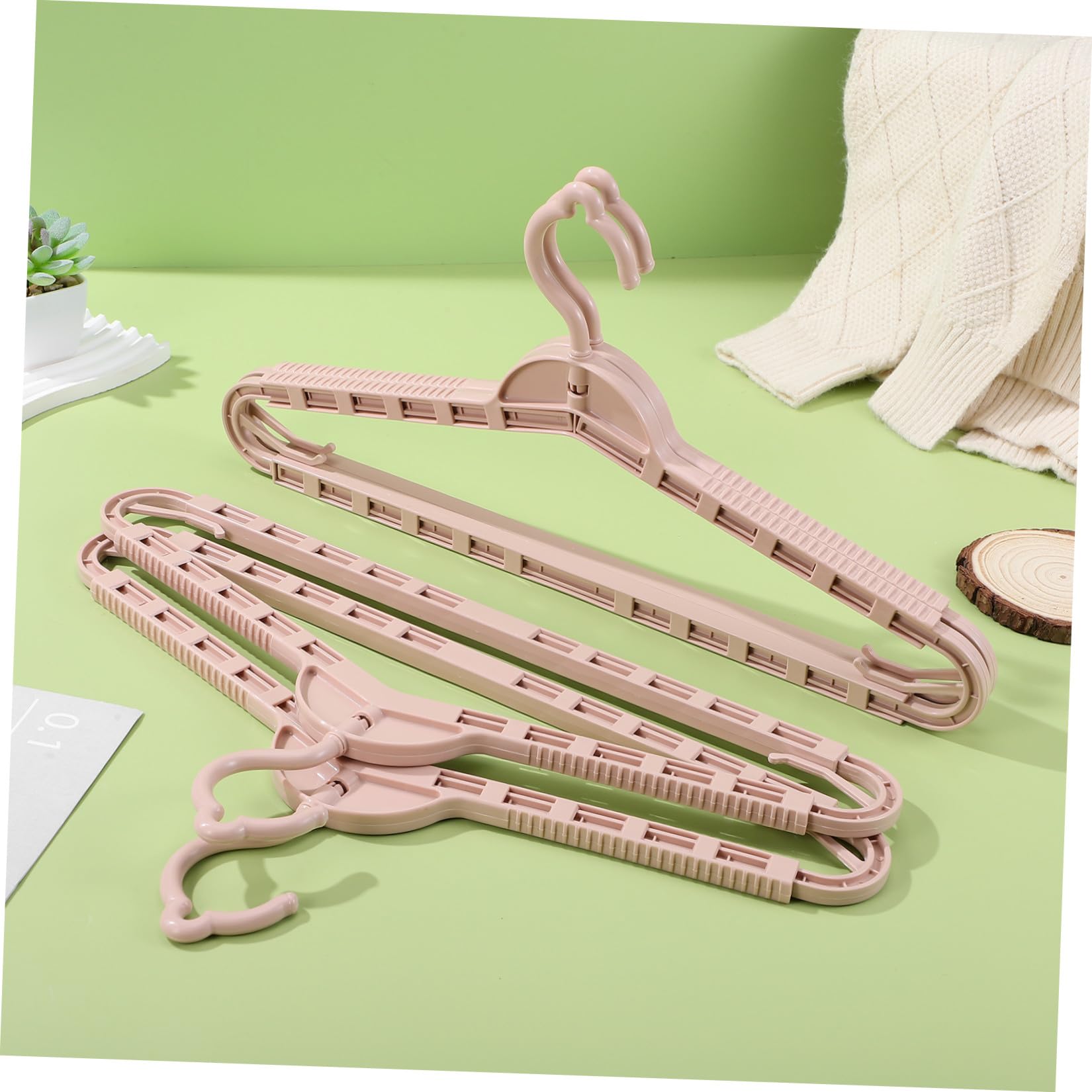 BESPORTBLE Perchas de Tela Ajustables para Secar Ropa, 8 Piezas en Color Rosa Estructura Resistente y Diseño Plegable para Ahorro de Espacio