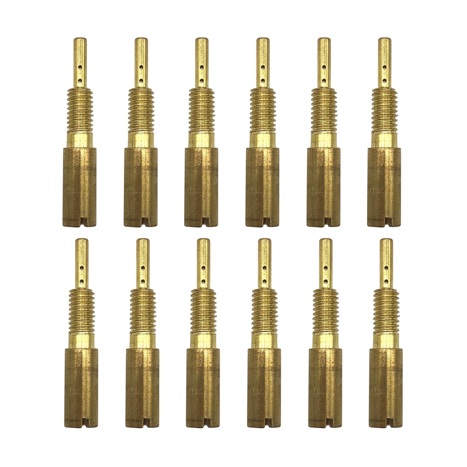 12 pieces of Brass Pilot Jet Replacement for Pilot Jets Slow Jet Fit for Mikuni Carb VM28 /486
