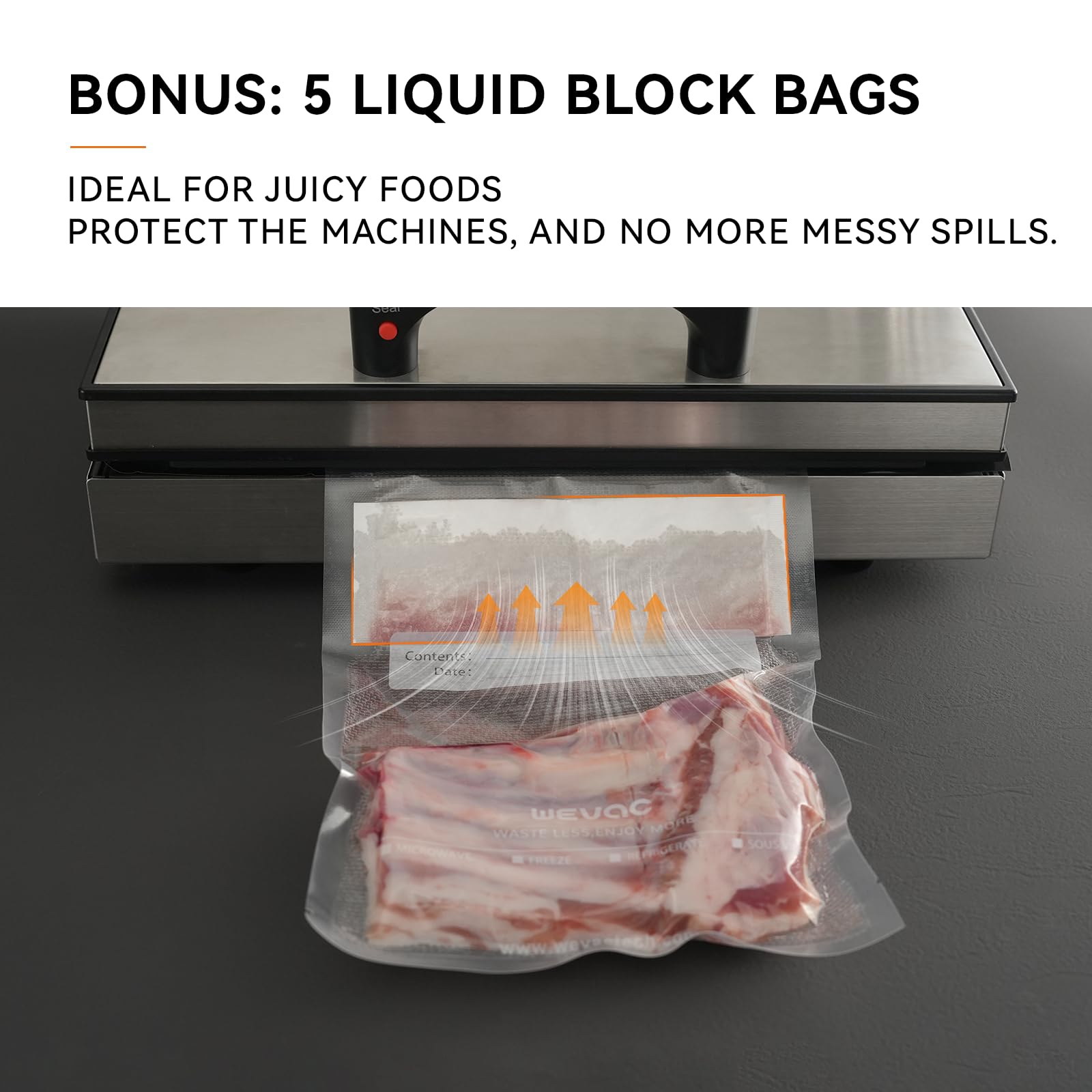 Bolsas precortadas de 8 x 12 pulgadas, 200 unidades, bolsas selladoras al vacío para alimentos, resistentes, ideales para almacenamiento de alimentos, Sous Vide y preparación de comidas, Wevac