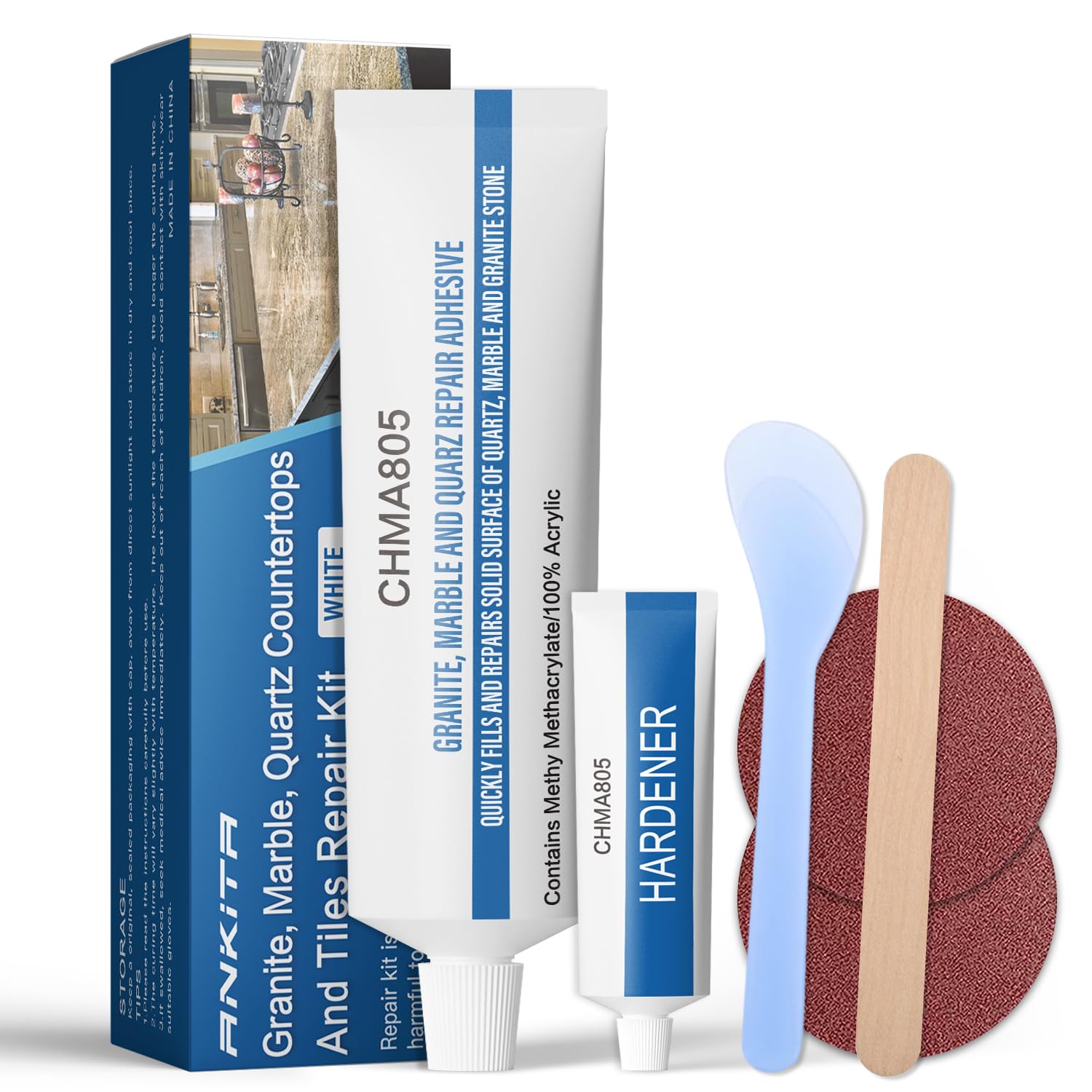 Buy Quartz Countertop Repair Kit(White), Marble and Granite Repair to