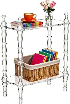 Acrylic Side Table, Narrow Corner Lucite End Tables, Clear