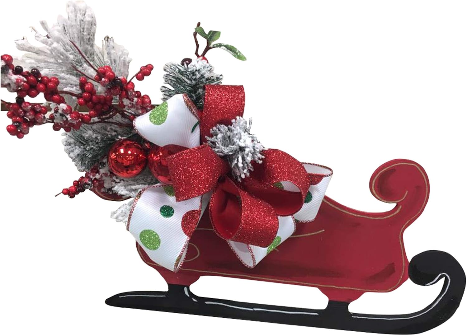 Sleigh Cutout Unfinished Wood Holiday Decor Christmas Winter Door Hanger MDF Shape Canvas Style 1