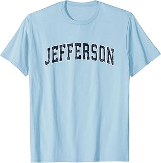 Jefferson New Jersey NJ Vintage Sports Design Navy Design T-Shirt