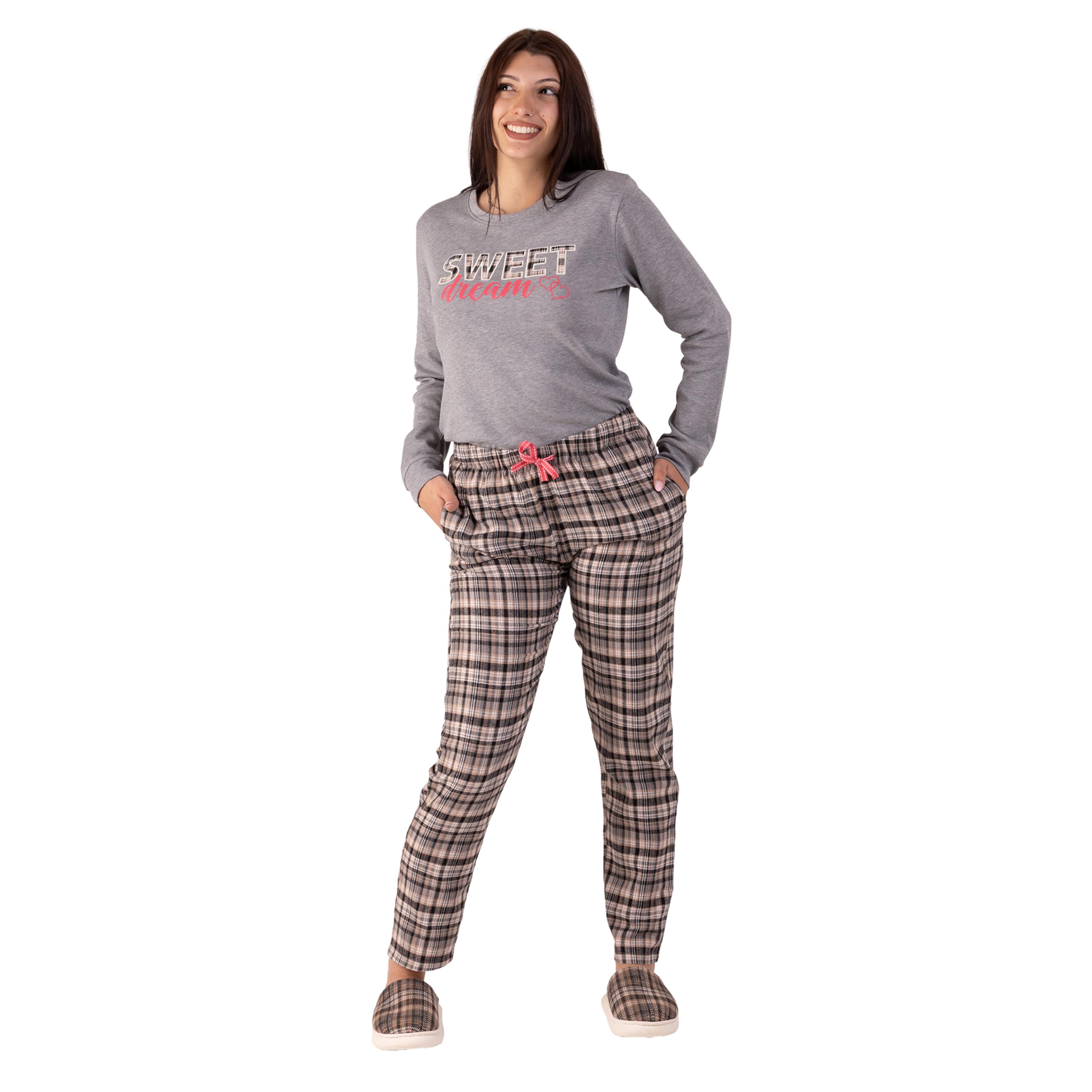 MATTIOLI Pigiama Donna, Caldo Cotone/Flanella, Pigiama Donna e Uomo Completo