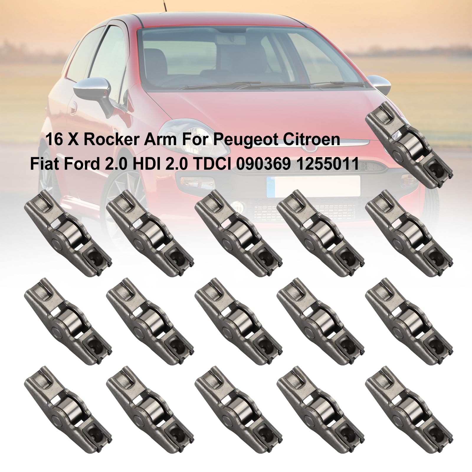 Topteng 16 X Rocker Arm 090369 1255011 apto para Peugeot apto para Citroen C4 C5 C8 apto para Fiat Scudo apto para Ford Focus Mondeo IV 2.0 HDI 2. 0 TDCI