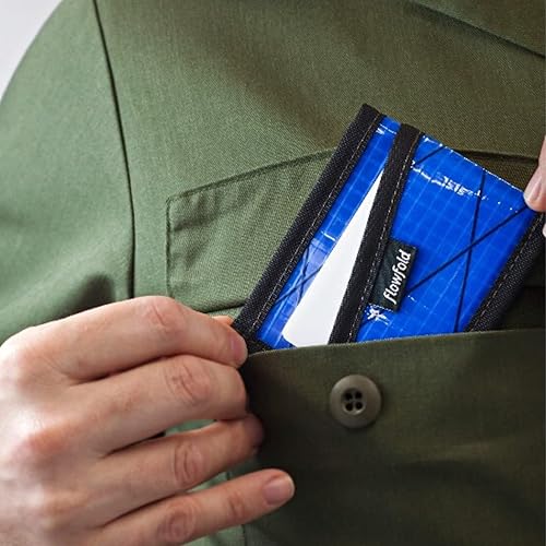 Miniatura 5 de Flowfold Billeteras de tela de vela reciclada, cartera con 3 bolsillos para tarjetas, billetera con bolsillo frontal, cartera delgada para tarjetas,