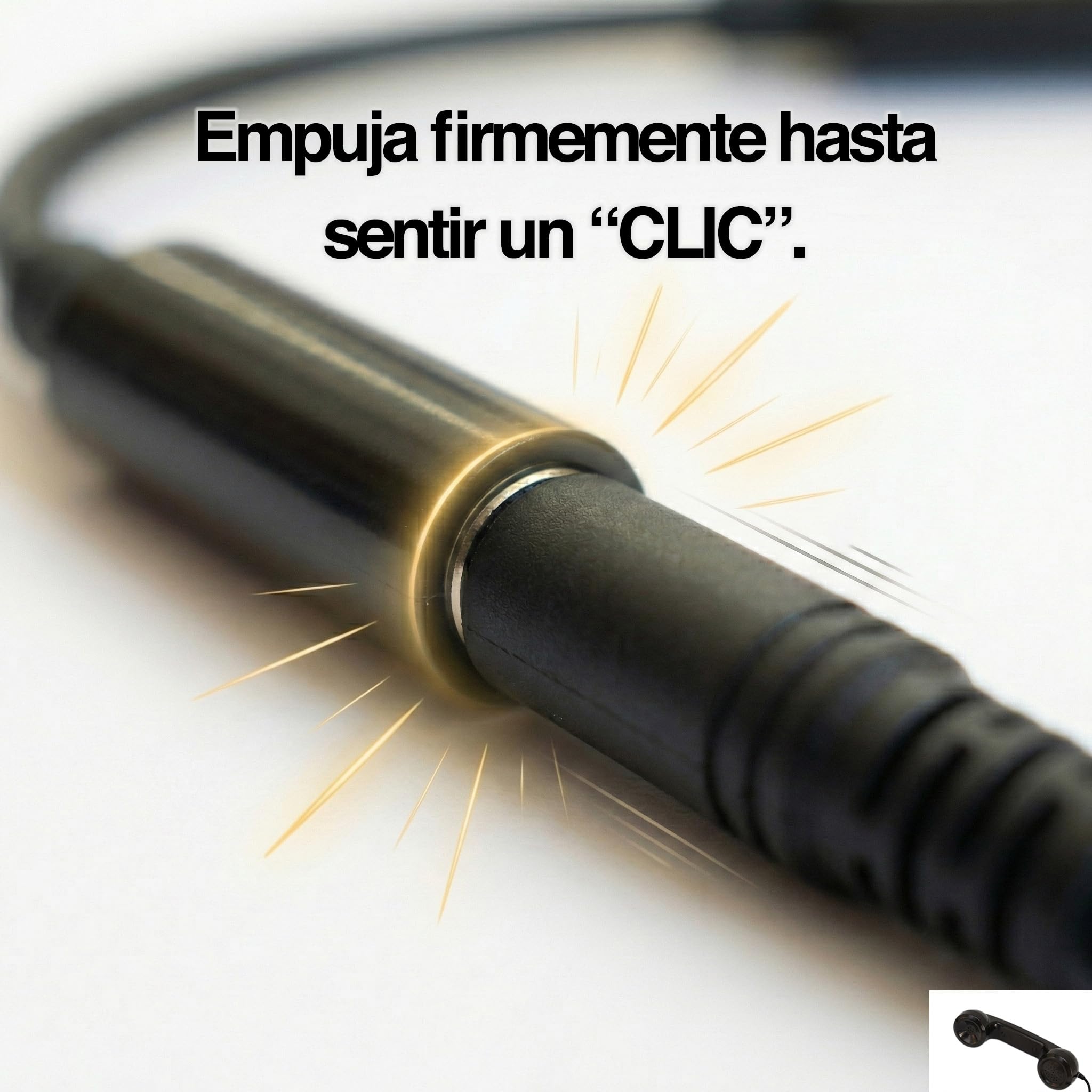 Opis Technology Auricular de Estilo Retro en Forma de Receptor de teléfono (Versión para iPhone) - el 60s Micro Negro — view 6