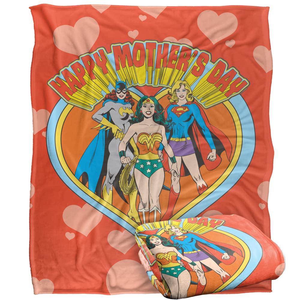 JUSTICE LEAGUE Blanket, 152 x 127 cm Batgirl, Wonder Woman, Supergirl Mother's Day Silky Touch Super Soft Throw Blanket
