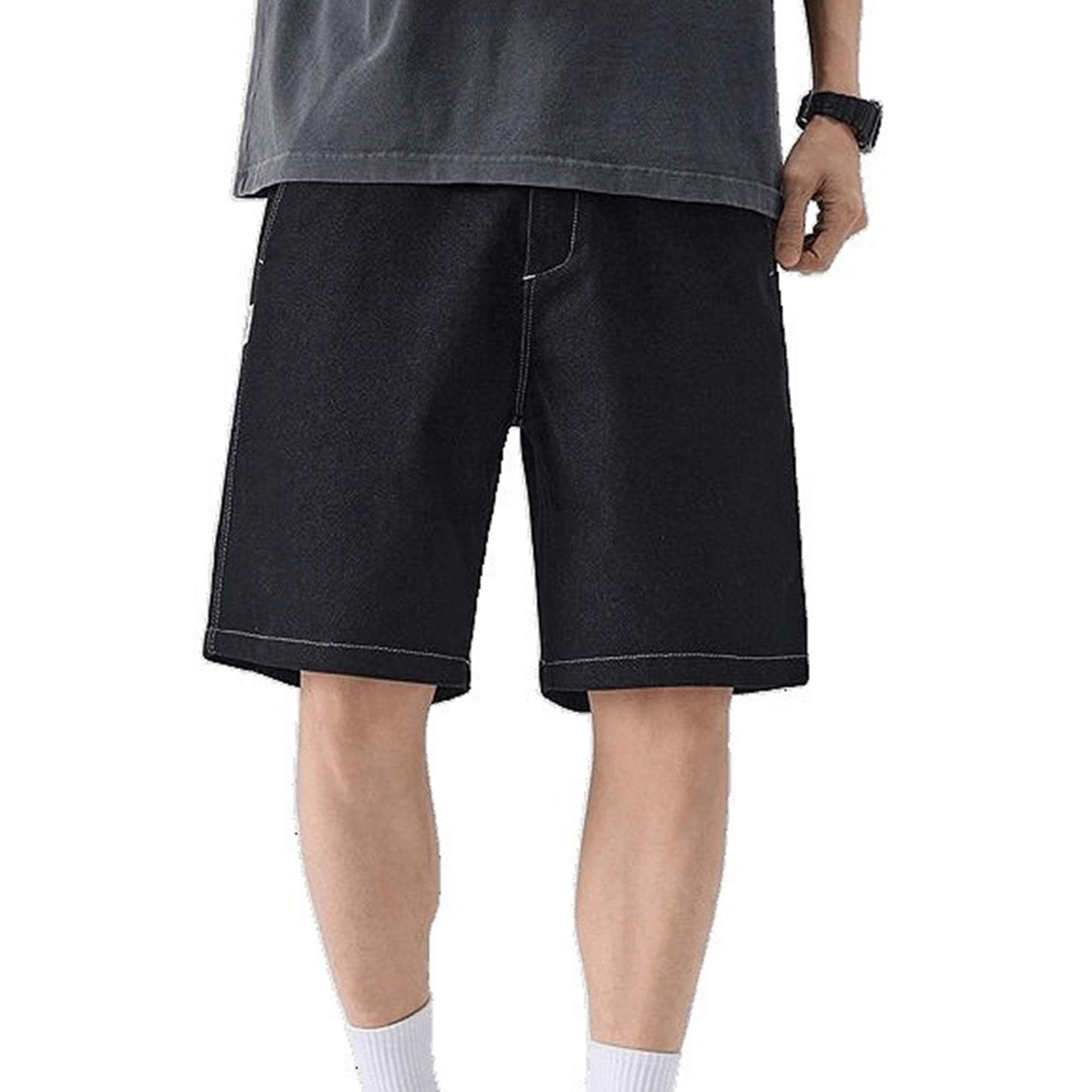 Daily Street Jorts - Pantalones cortos rectos de tiro medio para hombre