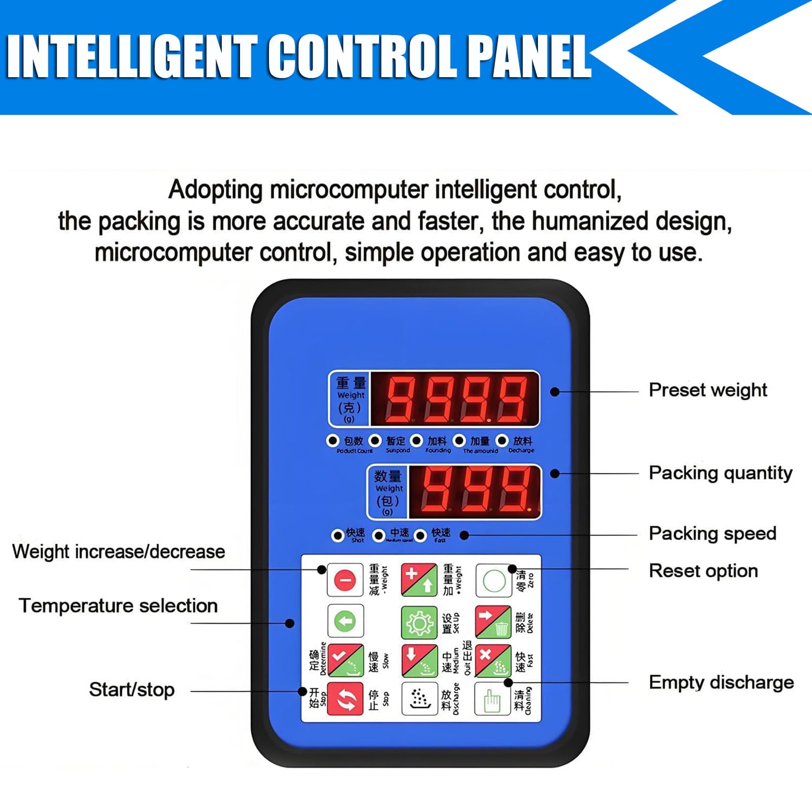 Máquina automática de llenado de Polvo con Pedal, Velocidad Ajustable 10g a 1500g, Operaciones eficientes de empaquetado y pesaje