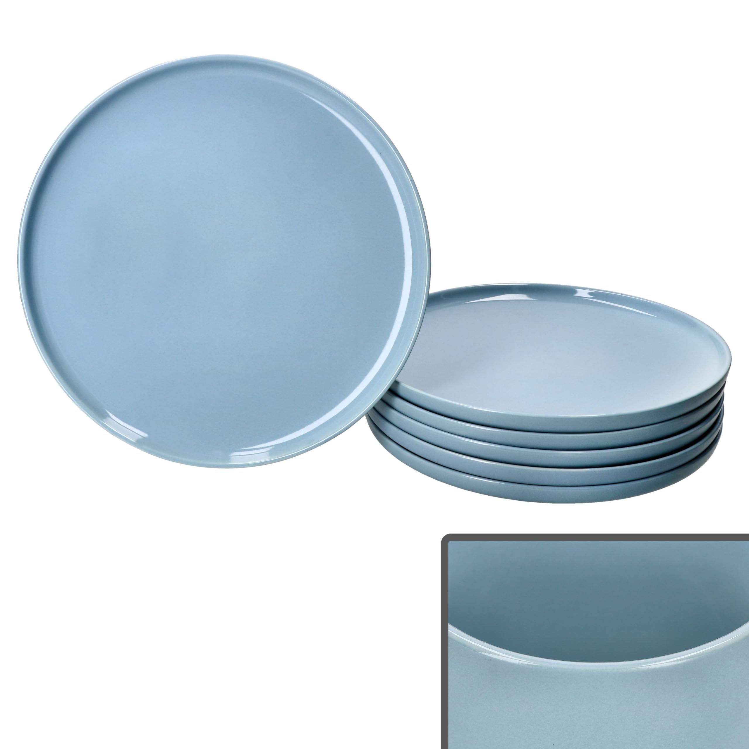 Service De Table Ritzenhoff & Breker Jasper 12 Pièces (gris-bleu) - 6 Assiettes Plates 25,2 Cm + 6 Creuses 610 Ml