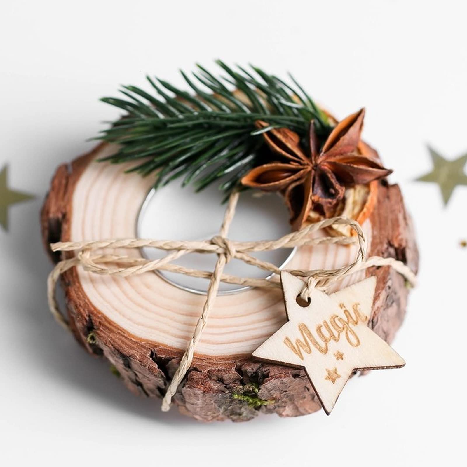 FUNSUEI 80 pezzi 9-10 cm fette di tronco, 1 cm di spessore, dischi di tronchi di legno, cerchi in legno non finiti per arte, artigianato fai da te, ornamenti di Natale, senza buco