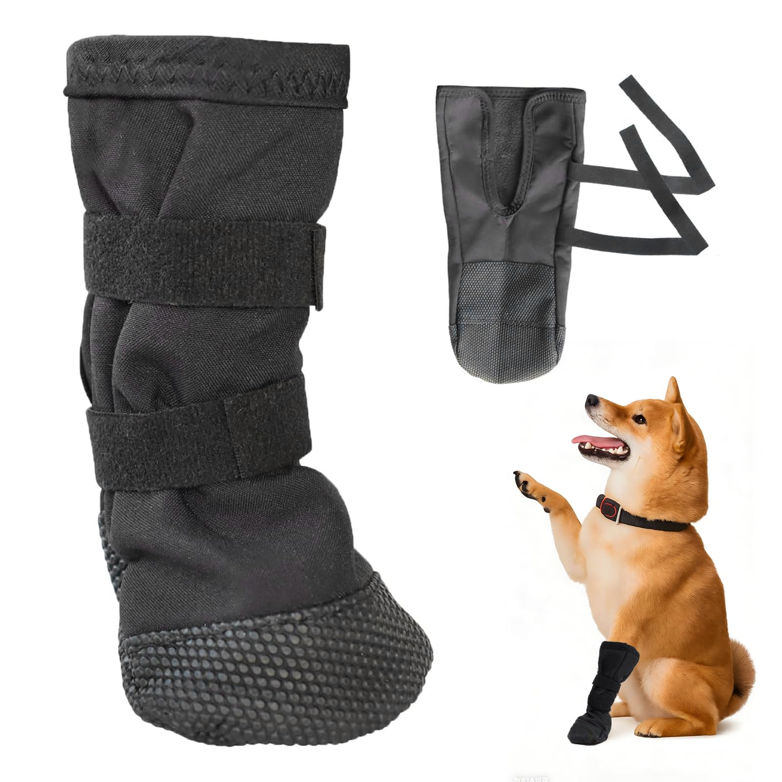 Dog Paw Wound Recovery Boot, Breathable Dog Bootie for Injured Paw, Anti-Slip Dog Shoe with Self-Adhesive Strap, Protector for Outdoor Walking & Keep Dogs from Licking Wounds (S) - 2