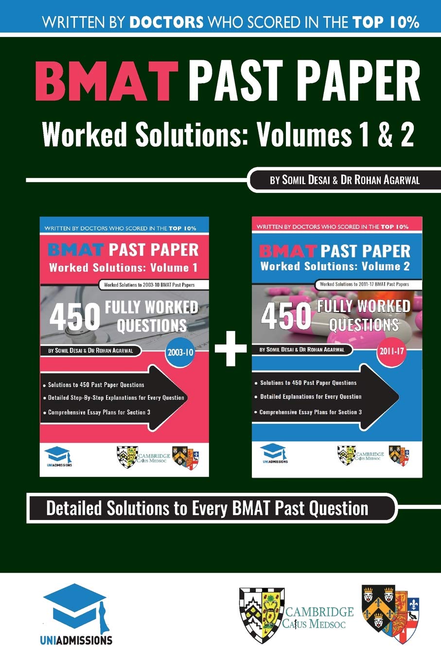 BMAT Past Paper Worked Solutions Volume 2: 2011-2017, Detailed Step-By-Step Explanations for 450 Questions, Comprehensive Section 3 Essay Plans, BioMedical Admissions Test, UniAdmissions