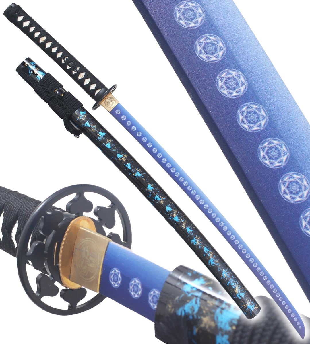 Danzan Katana Blue Moon - Sabre en Bois, Epee Entrainement Japonais - Lame Bois