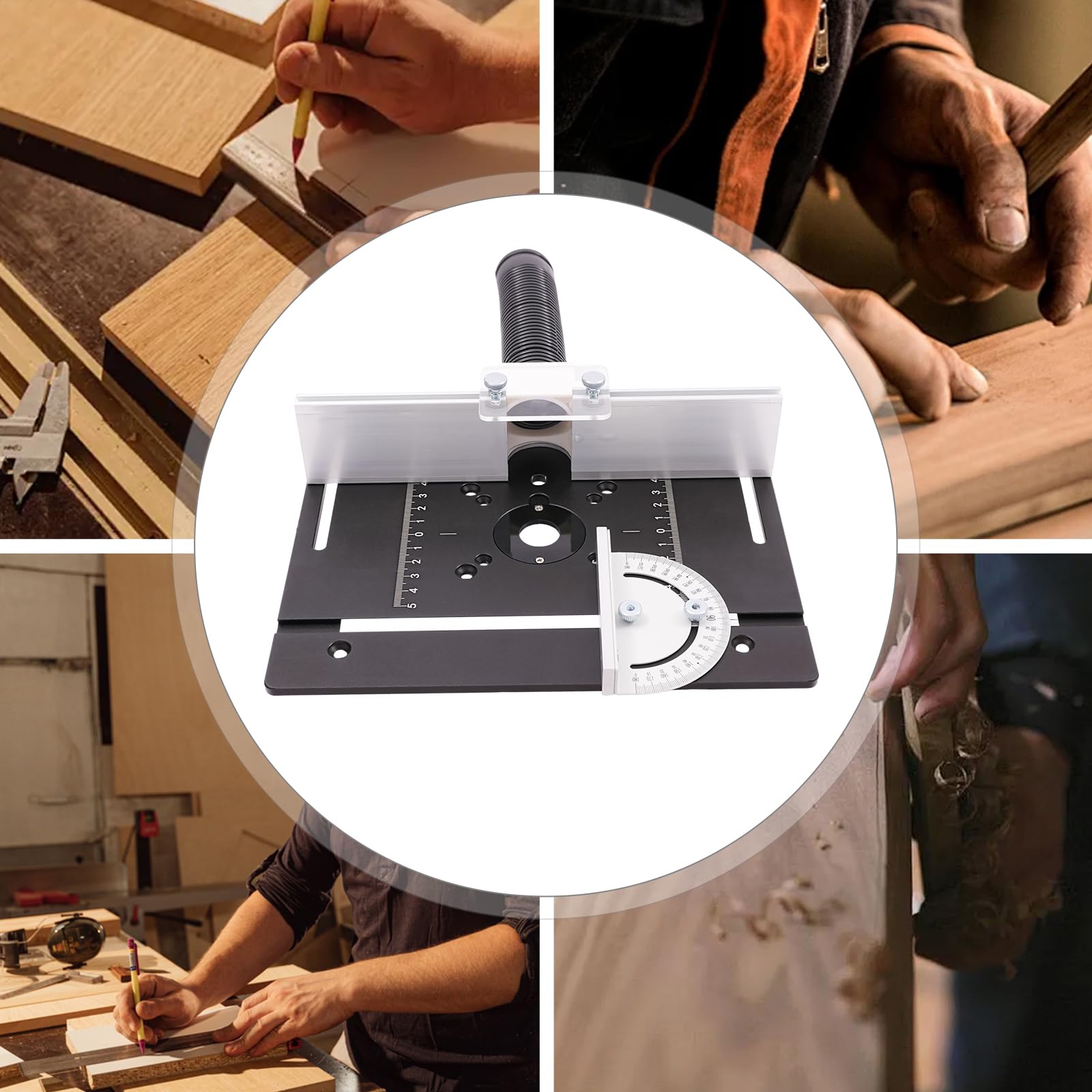 Piastra da tavolo router, in lega di alluminio, per fresatura in legno, 180°, utensili per la lavorazione del legno, per incisione, piastra per fresatura, fresatura superiore